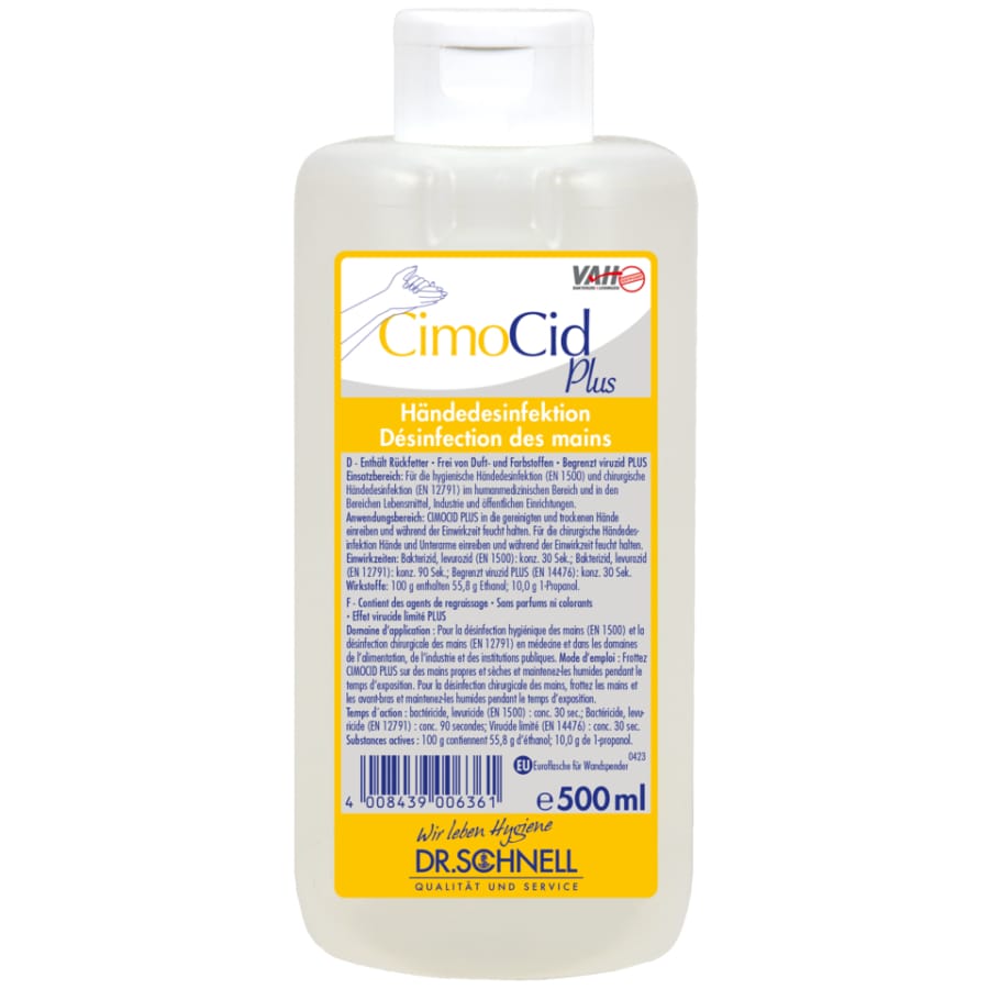 Dr. Schnell CimoCid Plus Händedesinfektion 500 ml Euroflasche