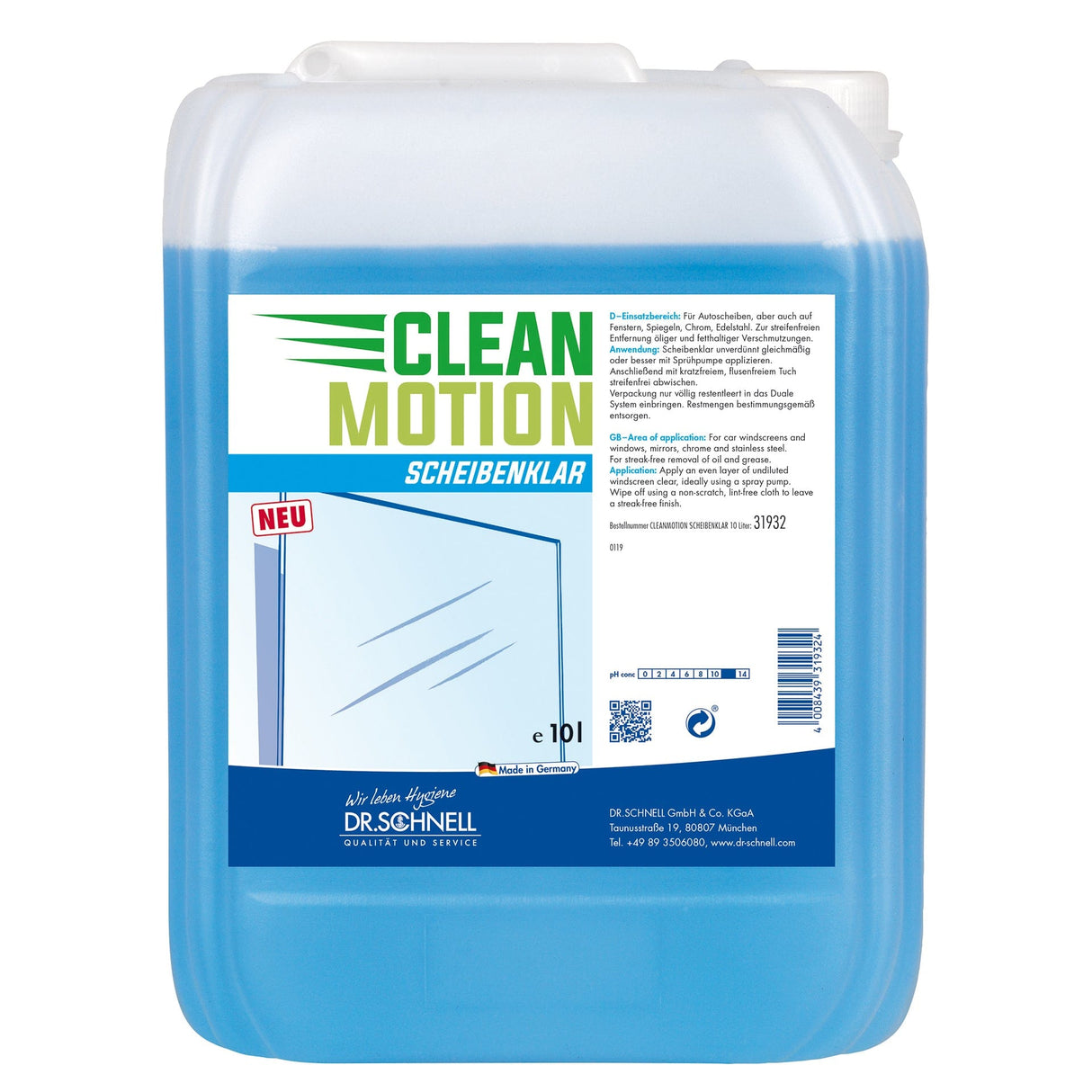 Dr. Schnell Cleanmotion Scheibenklar Autoscheibenreiniger Inhalt: 10 Liter Kanister