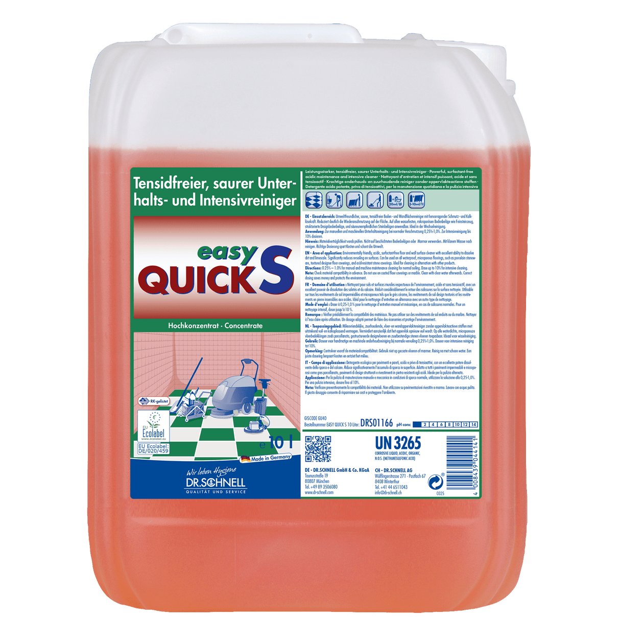 Dr. Schnell Easy Quick S Tensidfreier saurer Unterhaltsreiniger Inhalt: 10 Liter Kanister
