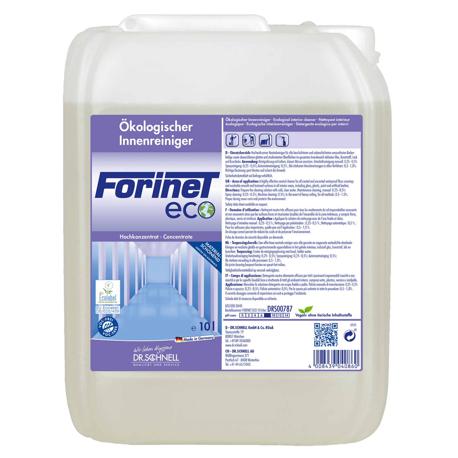 Dr. Schnell FORINET ECO Innenreiniger Inhalt: 10 Liter Kanister