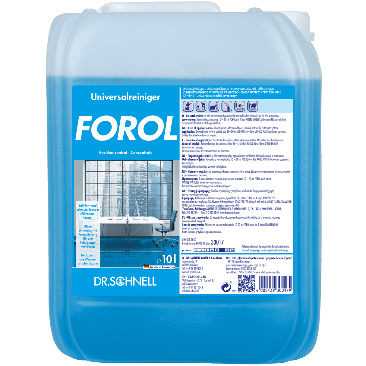 Dr. Schnell FOROL Universalreiniger Inhalt: 10 Liter Kanister