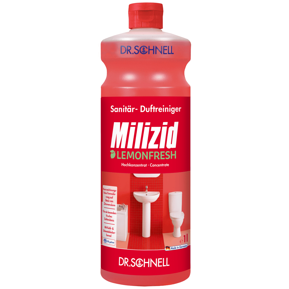 Dr. Schnell Milizid Lemonfresh bakterizider Sanitärreiniger Inhalt: 1 Liter Flasche