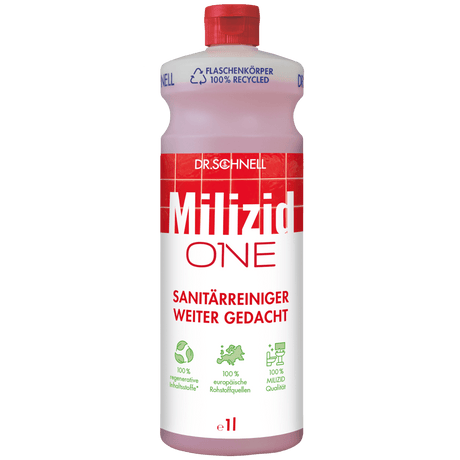 Dr. Schnell MILIZID ONE – Der 100 % regenerative Premium-Sanitärreiniger Inhalt: 1 Liter Flasche