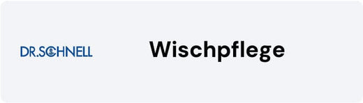 Logo von Dr. Schnell mit dem Text "Wischpflege" für professionelle Reinigungsprodukte.