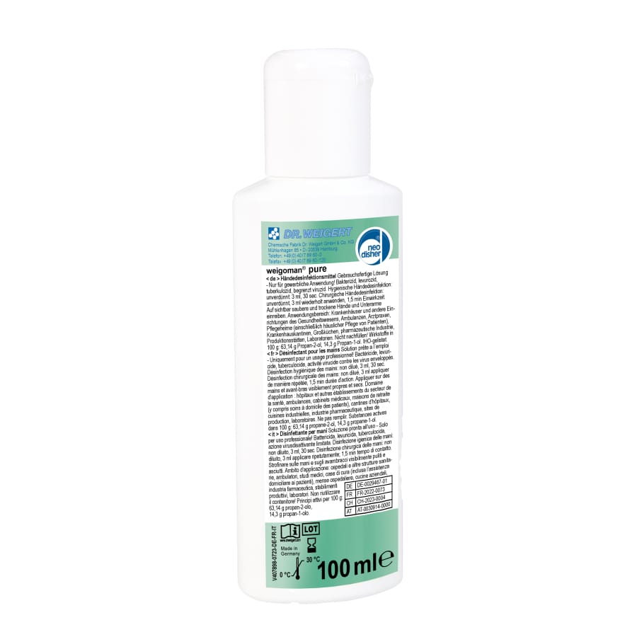 Dr. Weigert neodisher weigoman pure Händedesinfektion 5 Liter (Karton 50 x 100 ml)