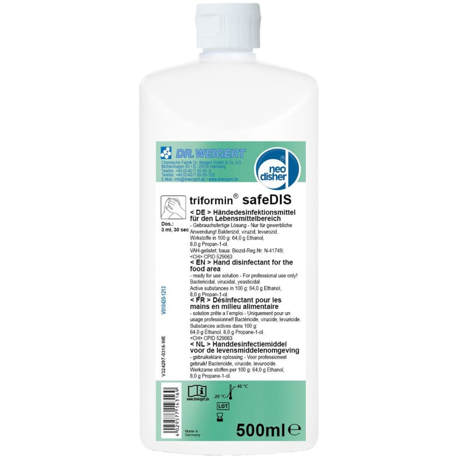 Dr. Weigert triformin safeDIS Händedesinfektionsmittel 0,5 liter