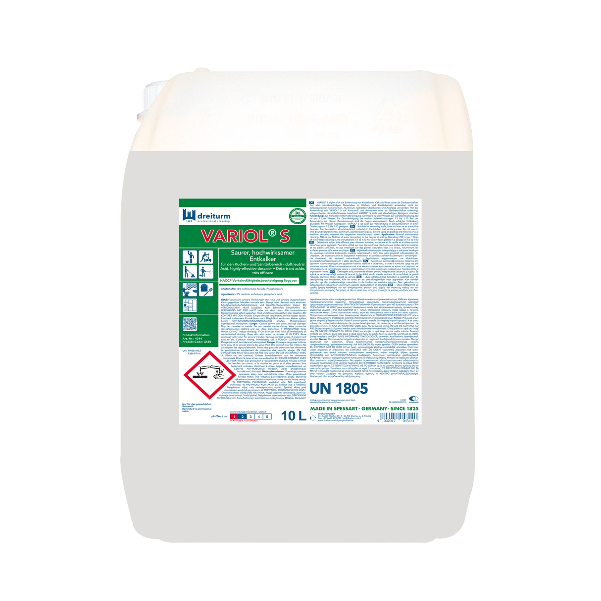 Dreiturm VARIOL S saurer, hochwirksamer Entkalker