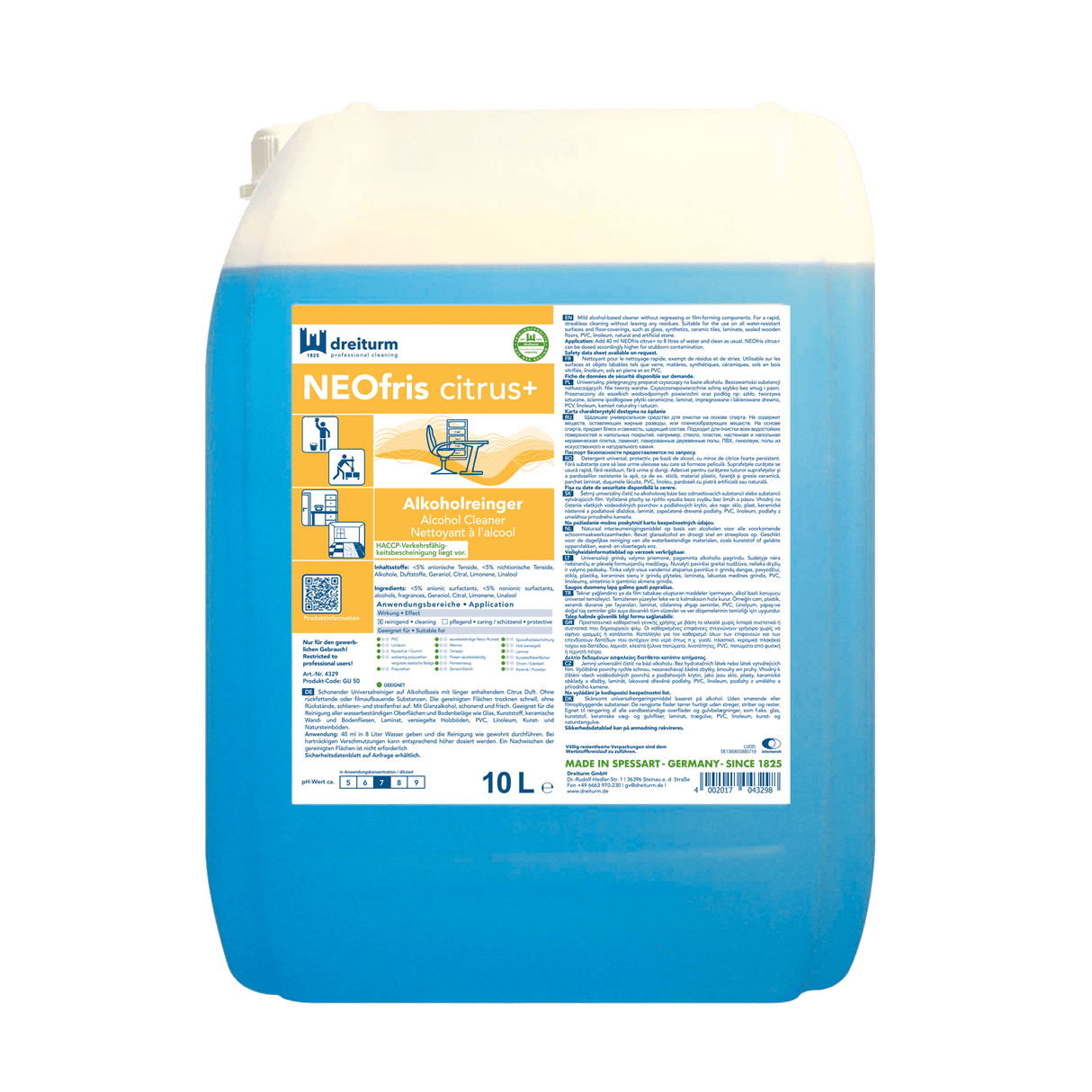 Dreiturm NEOfris citrus+ alcohol cleaner