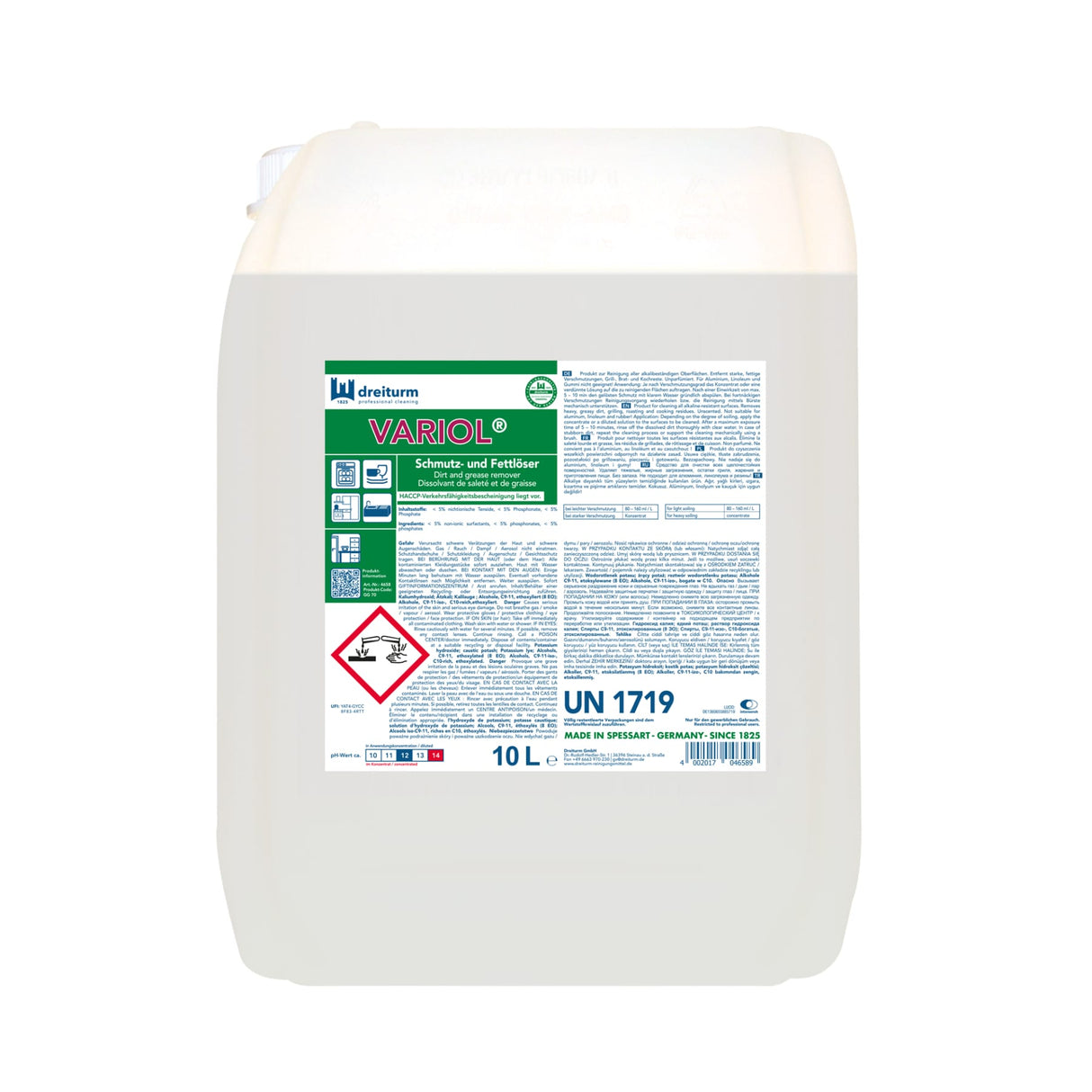 Dreiturm VARIOL® Schmutz- und Fettlöser 10 l Kanister