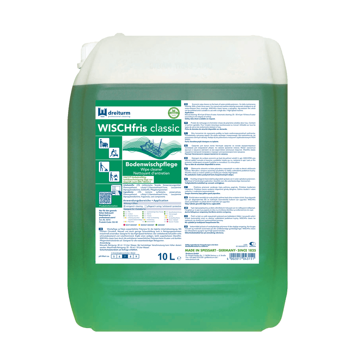 Dreiturm WISCHfris classic floor cleaning care