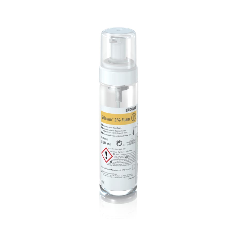 ECOLAB Skinsan® 2% Waschlotion- und Schaum, antimikrobiell 220 ml Flasche (Schaum)