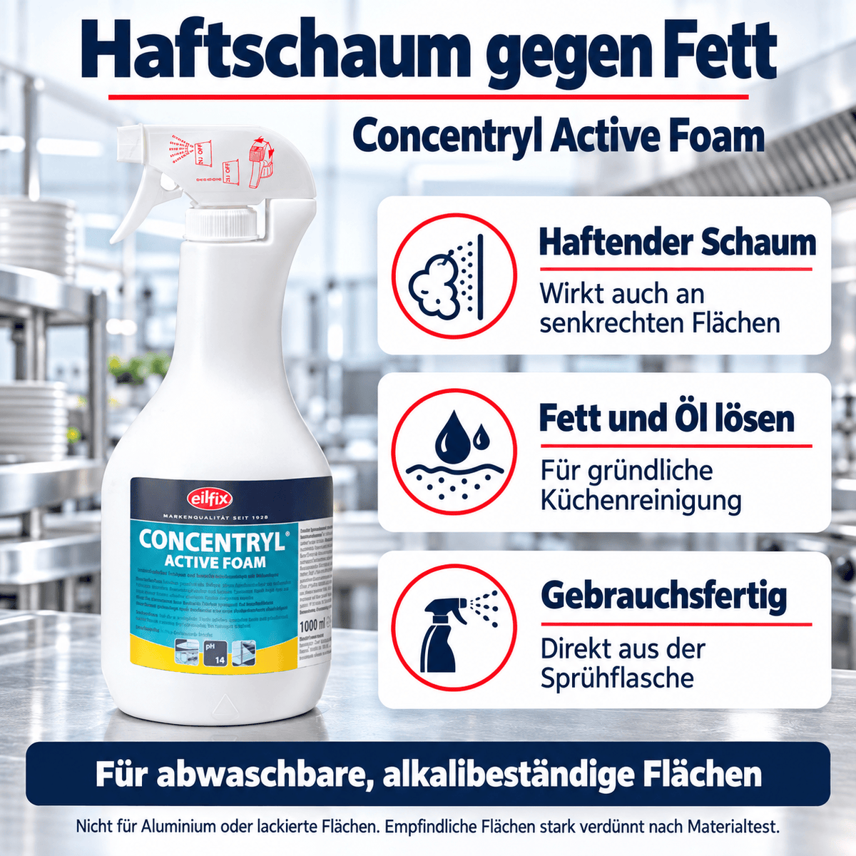 EILFIX Concentryl Active Foam hochalkalischer Fettlöser mit Haftschaum