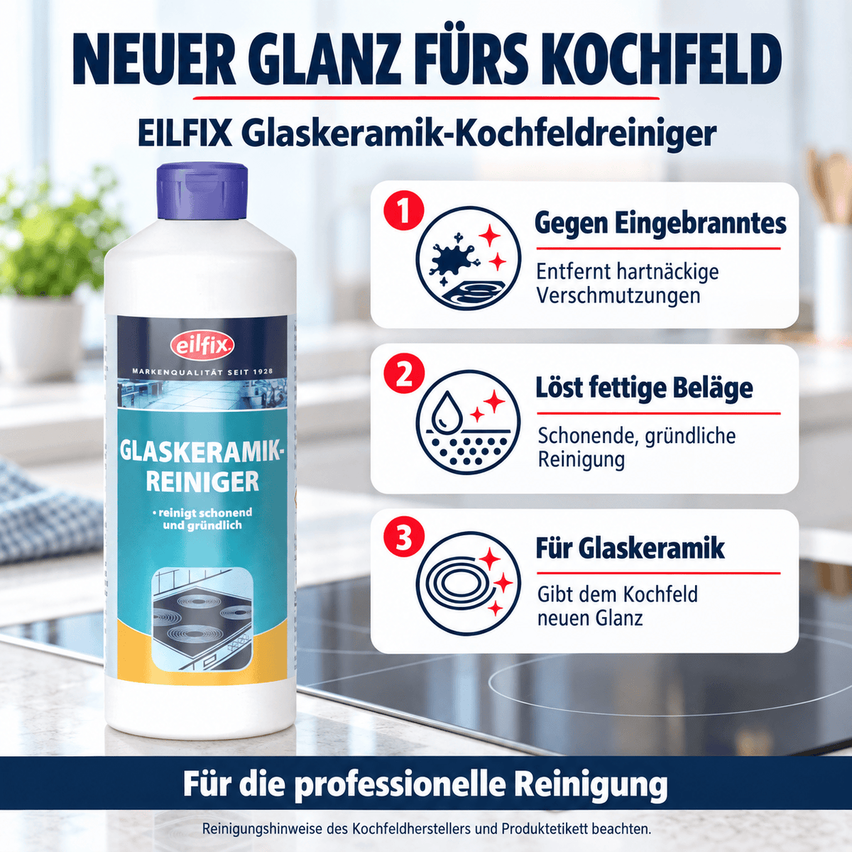 EILFIX GLASKERAMIK KOCHFELDREINIGER