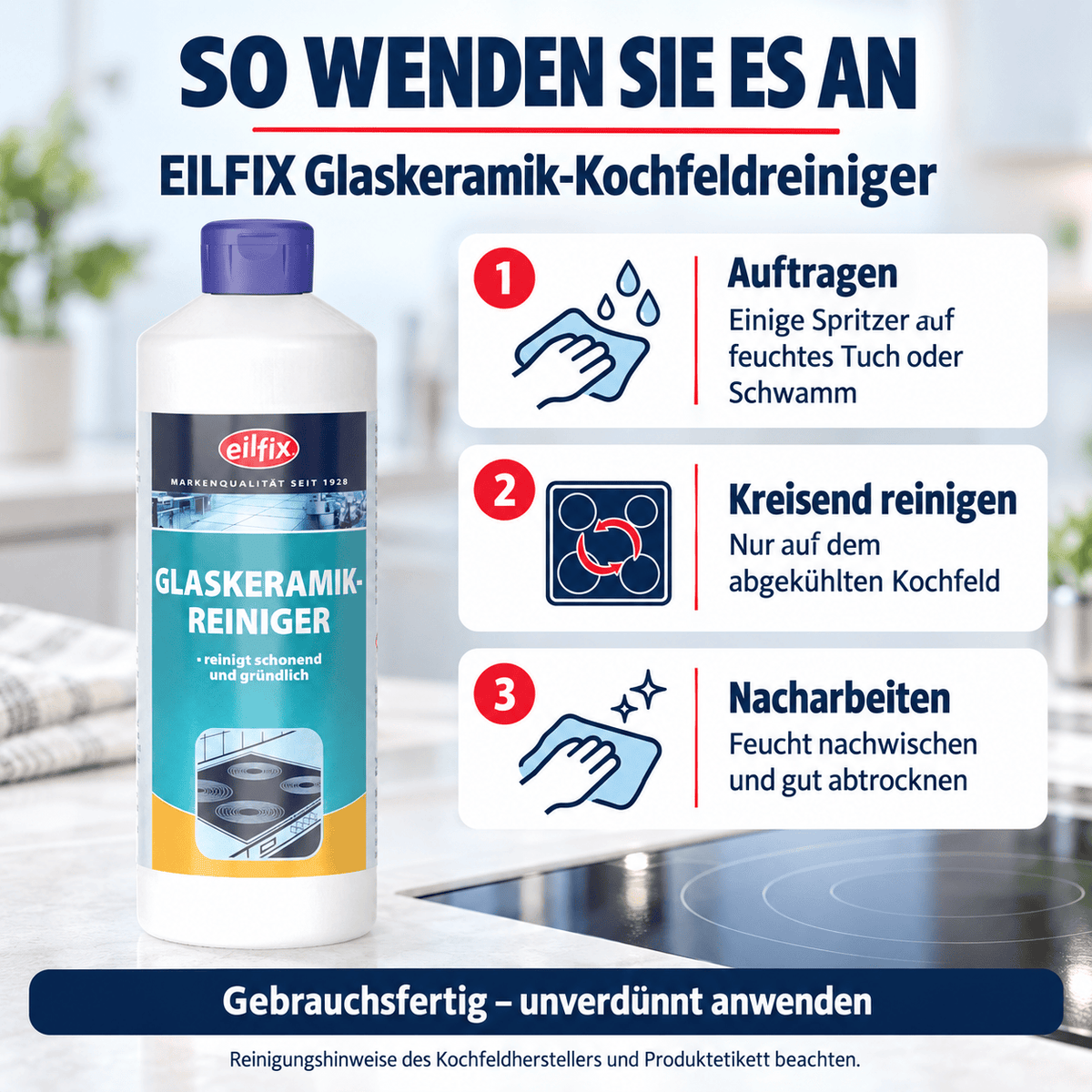 EILFIX GLASKERAMIK KOCHFELDREINIGER