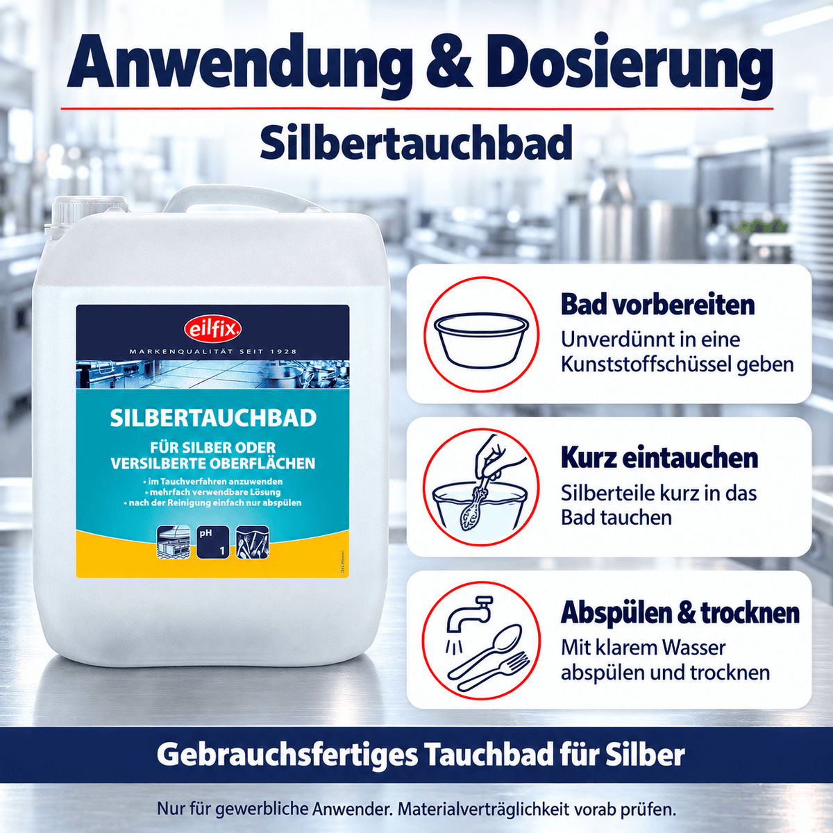 EILFIX Silbertauchbad / Silberreiniger für Silber oder versilberte Oberflächen