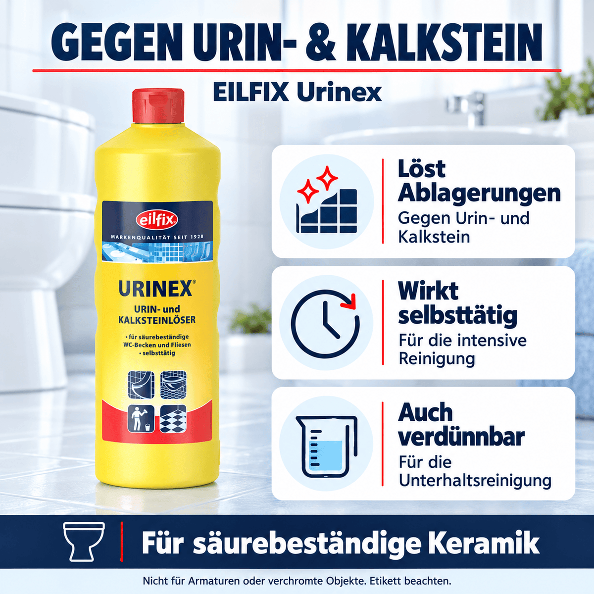 EILFIX URINEX – Kraftvoller Urin- und Kalksteinlöser für Sanitäranlagen