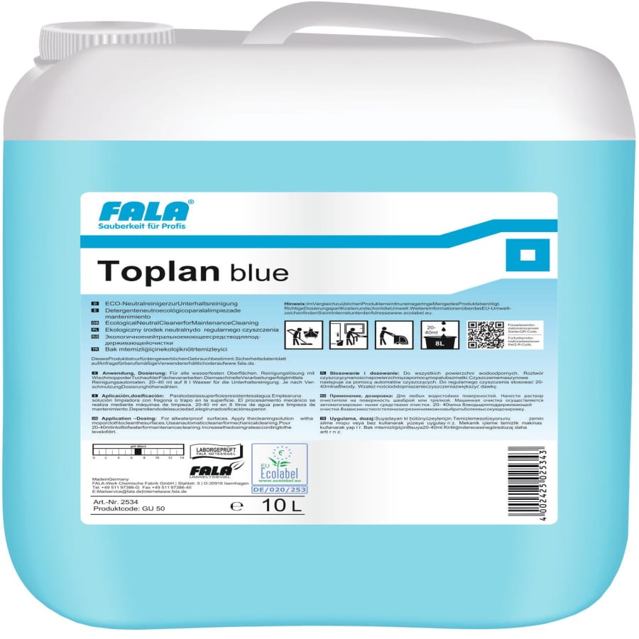 FALA Toplan blue Neutralreiniger 10 Liter Kanister