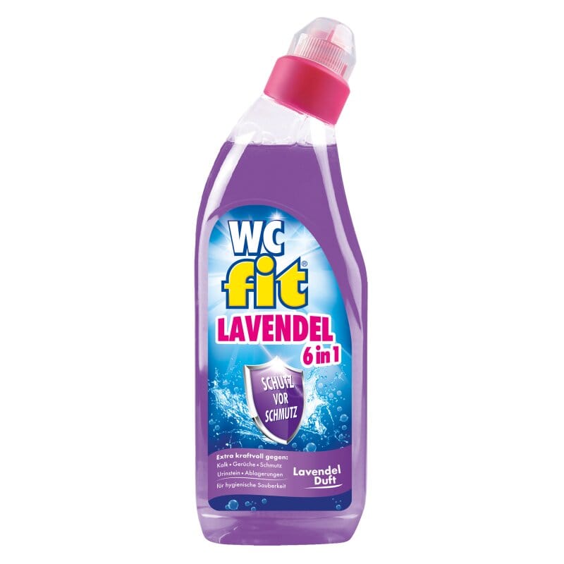 WC fit Lavendel – 6in1 Power für hygienische Frische und strahlende Sauberkeit! Flasche mit Lavendel-Duft.