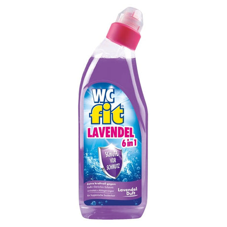 WC fit Lavendel – 6in1 Power für hygienische Frische und strahlende Sauberkeit! Flasche mit Lavendel-Duft.