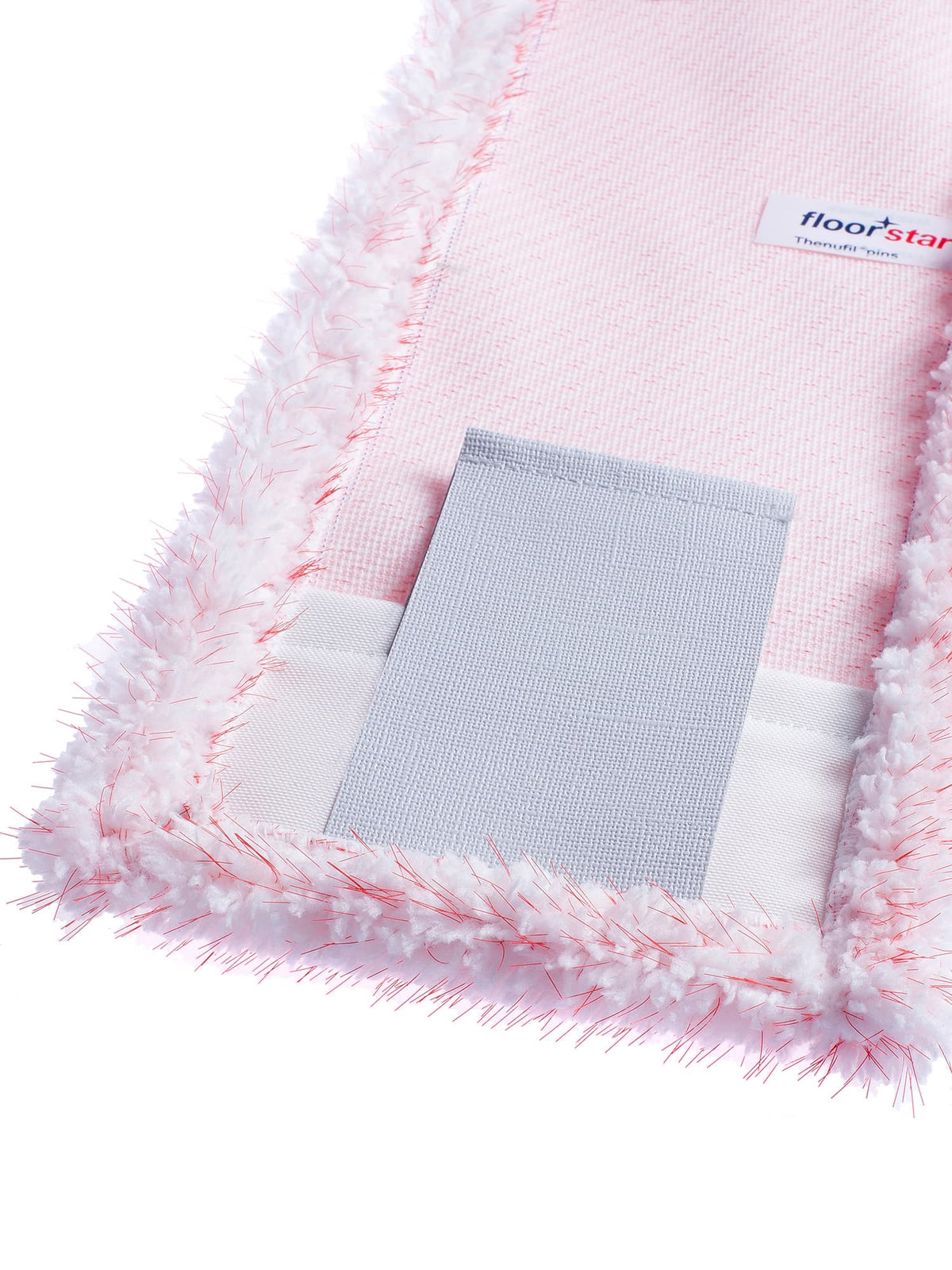 Rückseite des floorstar Thenufil Pins mit Taschen und Laschen