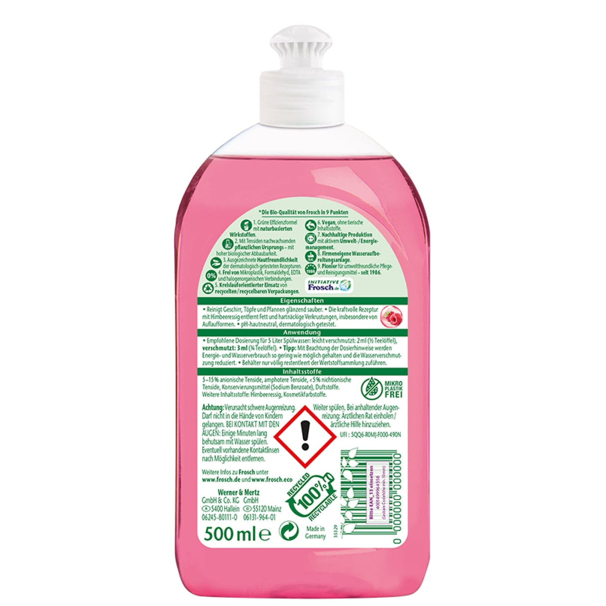 Frosch Himbeere Spülmittel, fettlösend