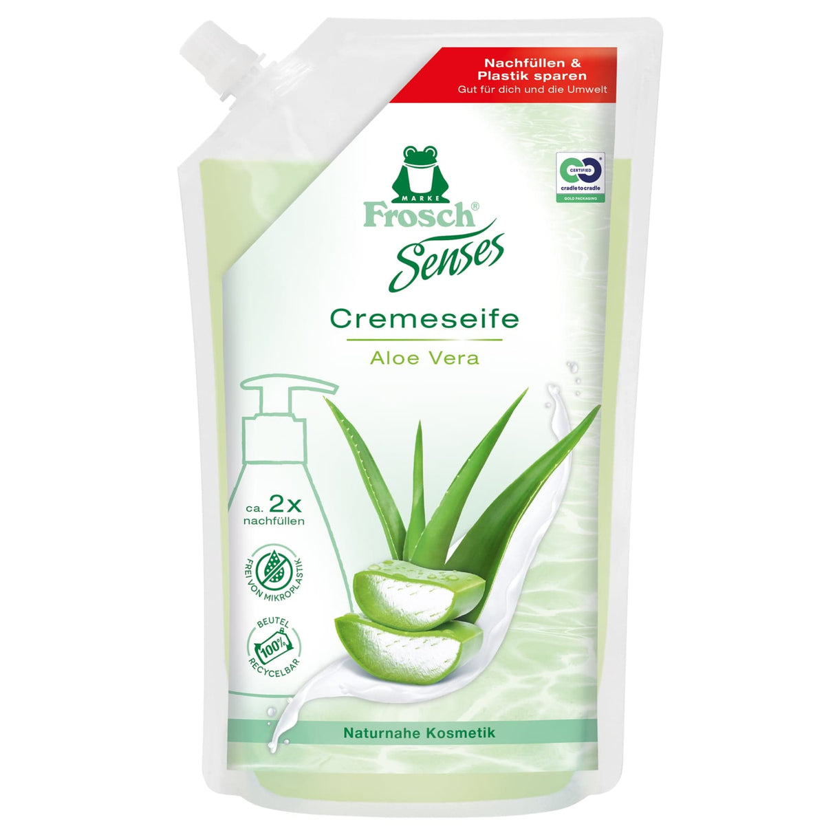 Frosch Sense Flüssigseife, Cremeseife, mit Aloe Vera-Extrakt 1 Karton (500 ml)