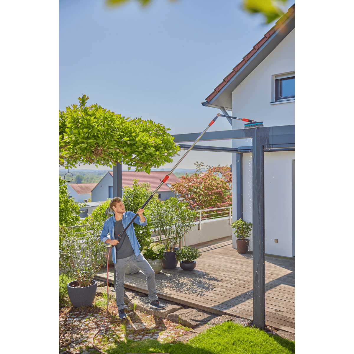 Gardena Cleansystem Stiel Flex, wasserführend mit Gelenk