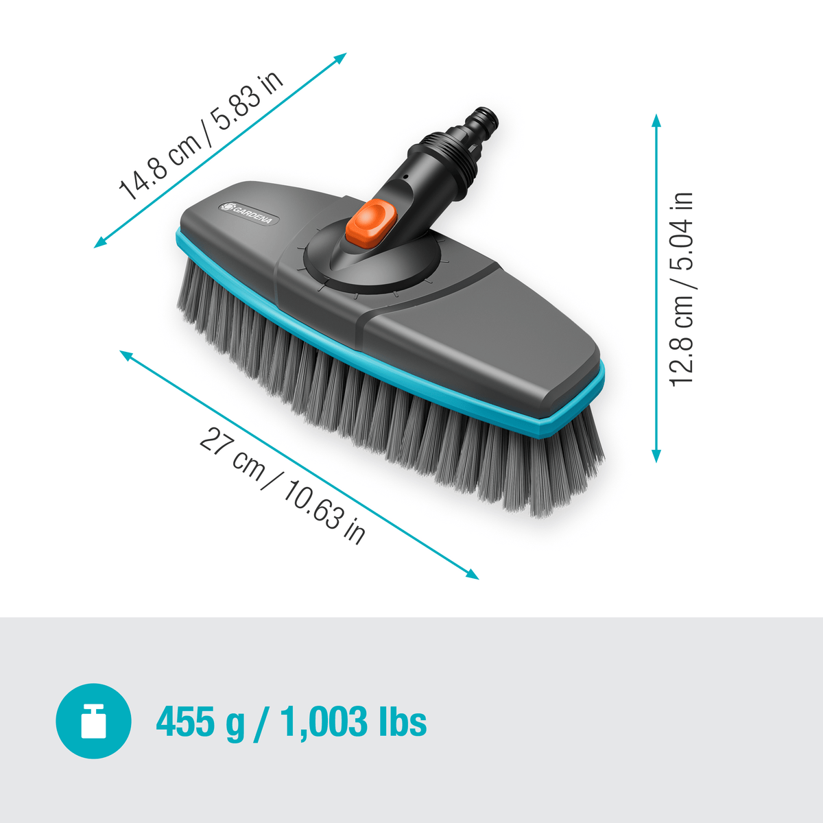 Gardena Cleansystem Waschbürste soft für Stiel, wasserführend