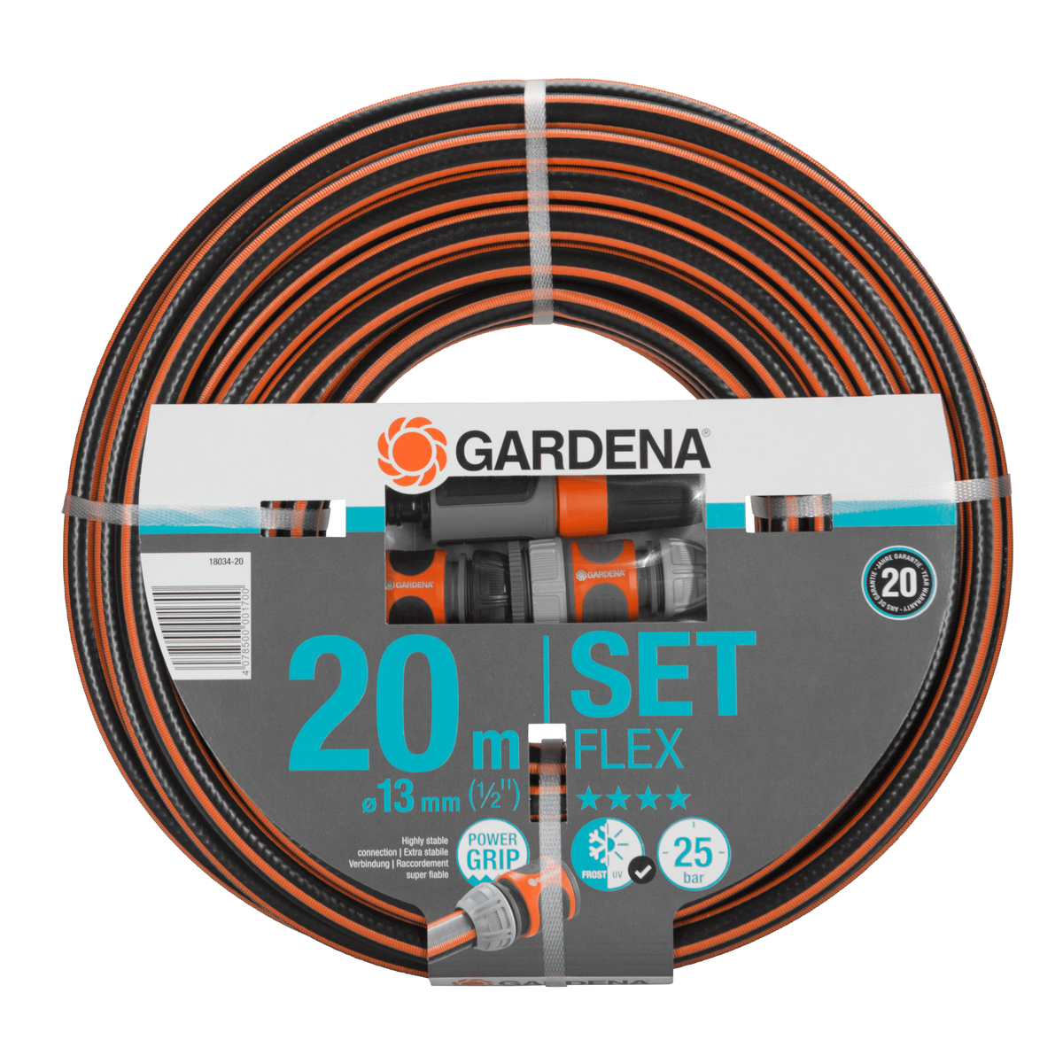 Gardena Comfort FLEX Schlauch 13 mm, 20 m mit Systemteilen