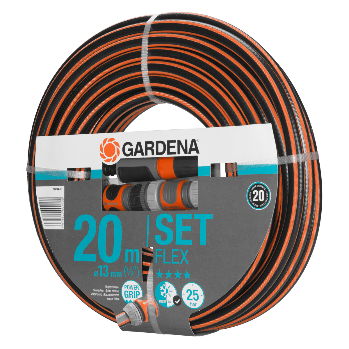 Gardena Comfort FLEX Schlauch 13 mm, 20 m mit Systemteilen