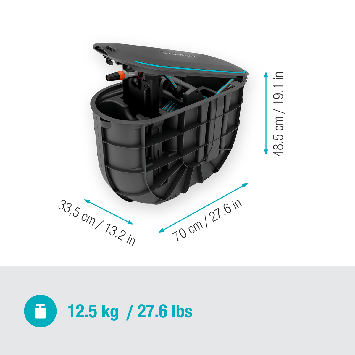 Gardena Undercover Schlauchbox RollUp M mit 20 m Schlauch