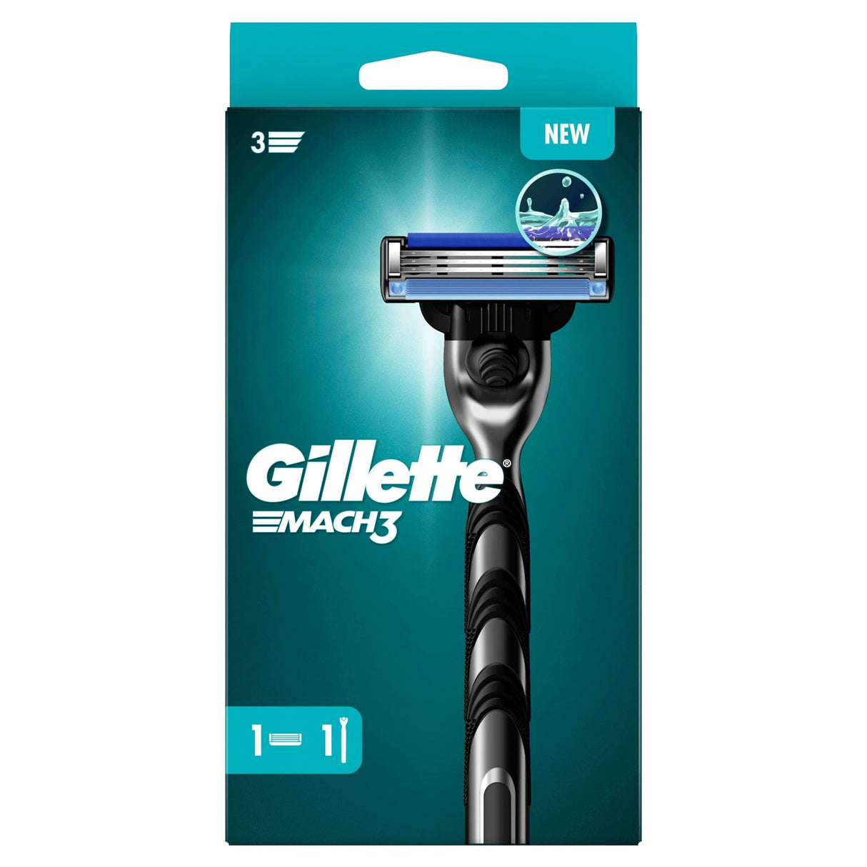 Gillette Mach3 Rasierapparat, mit 1 Ersatzklinge
