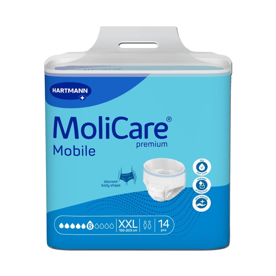Hartmann MoliCare Premium Mobile Inkontinenzhosen / Pants 1 Beutel = 14 Stück, Größe: XXL, Bauch/ Hüftumfang 150 - 203 cm