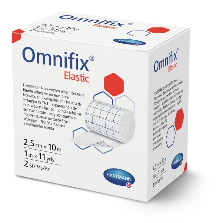 Hartmann Omnifix elastic Fixiervlies hypoallergen Verbandfixierung 1 Karton = 63 Packungen á 1 Rolle