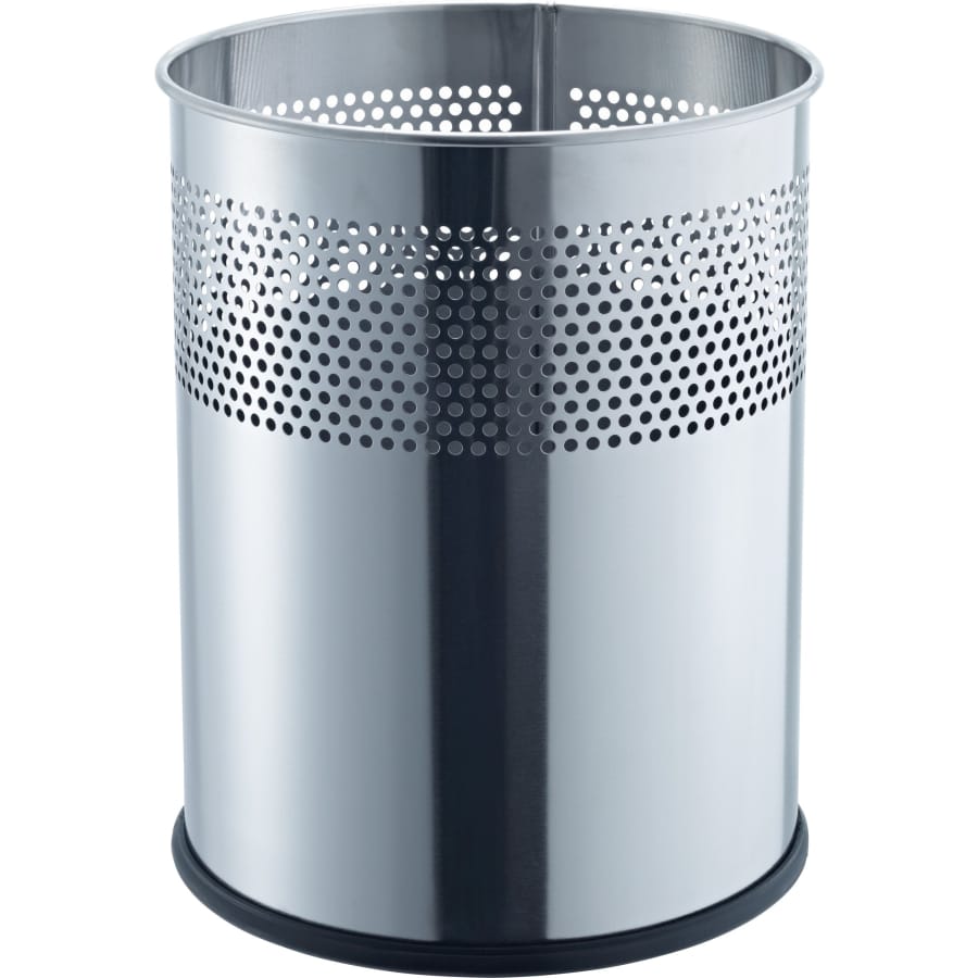 helit Papierkorb the dot mit Lochdekor, 15 Liter edelstahl