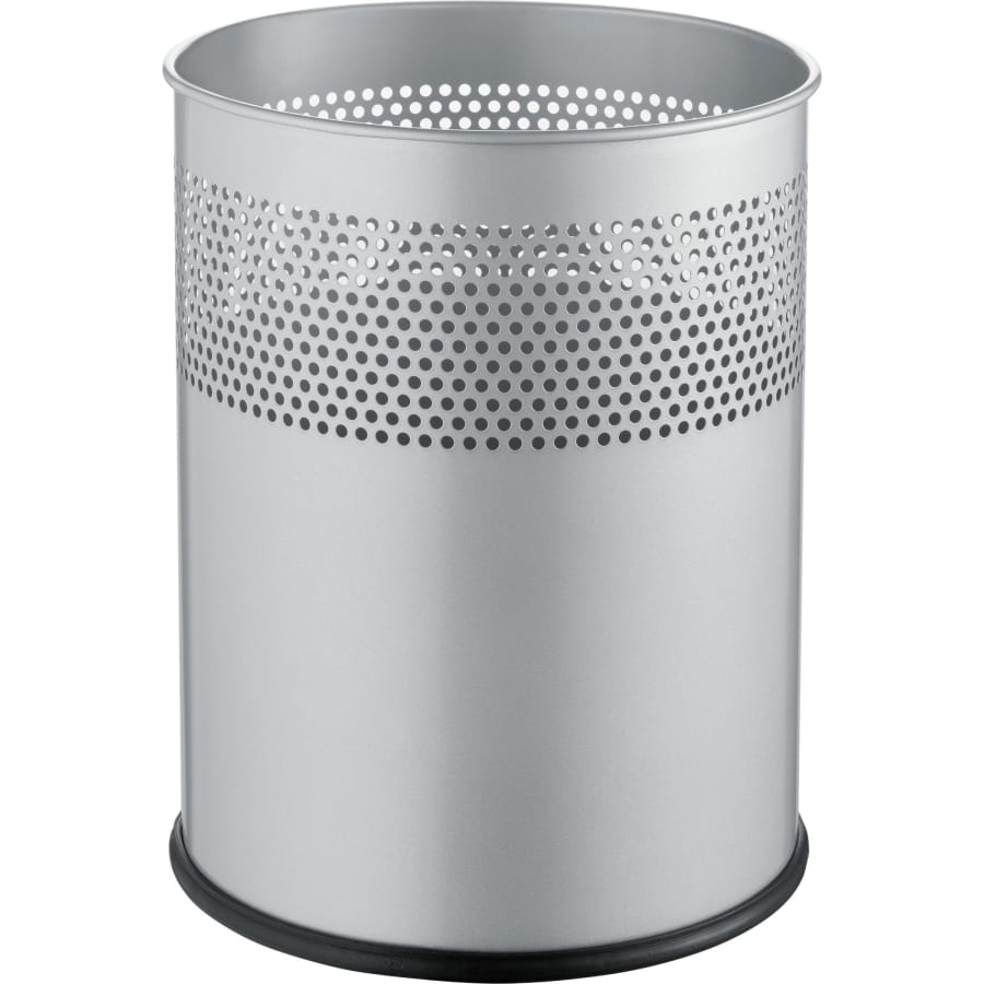 helit Papierkorb the dot mit Lochdekor, 15 Liter silber