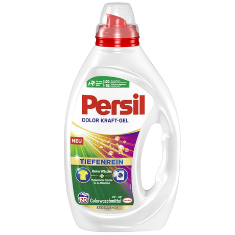 Persil Color Kraft Gel Buntwaschmittel für strahlend frische und intensive Farben, Reinigung ab 20 °C.