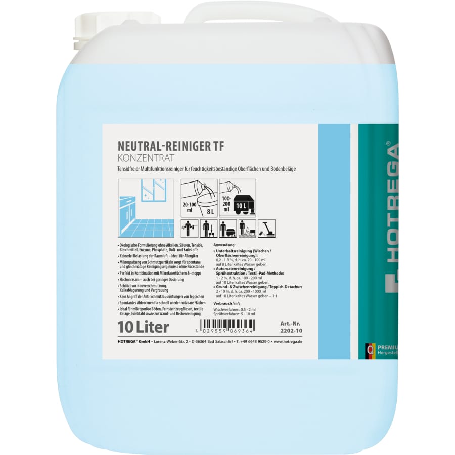 HOTREGA PROFESSIONAL TF Neutralreiniger 10 Liter Kanister