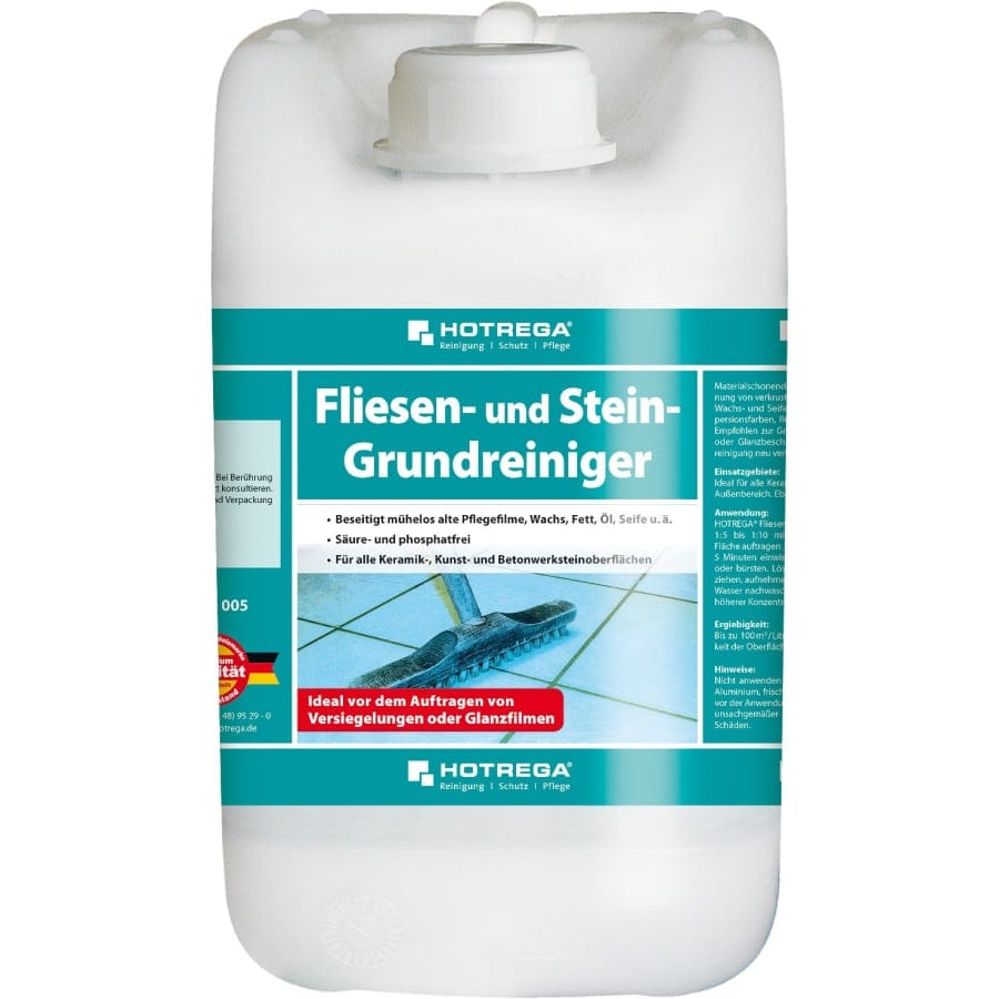 HOTREGA® Fliesen- und Stein-Grundreiniger 5 Liter - Kanister
