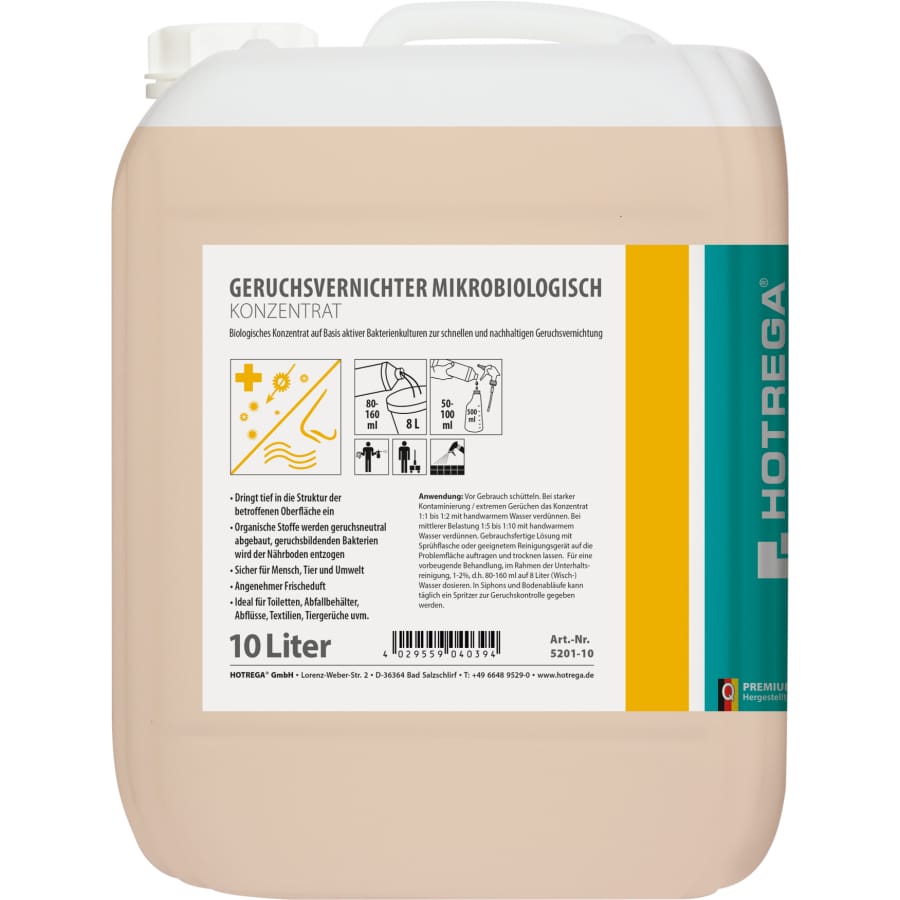 HOTREGA PROFESSIONAL Mikrobiologischer Geruchsvernichter 10 Liter Kanister