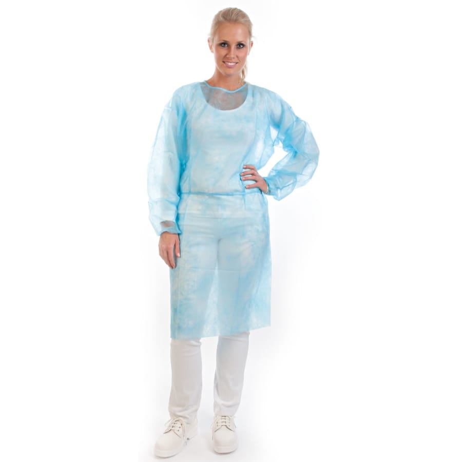 HYGOBASE Eco Schutzkittel 1 Karton (10 × 10 Stück), Blau