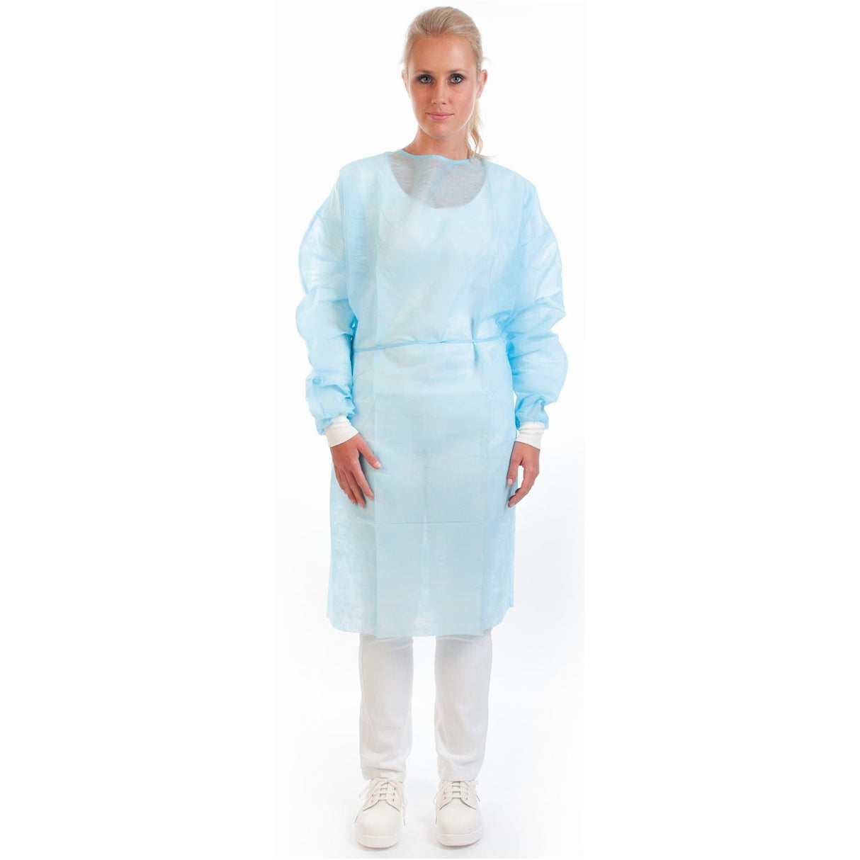 HYGOSTAR® Kittel mit Strickbündchen 1 Karton (100 Stück), Blau