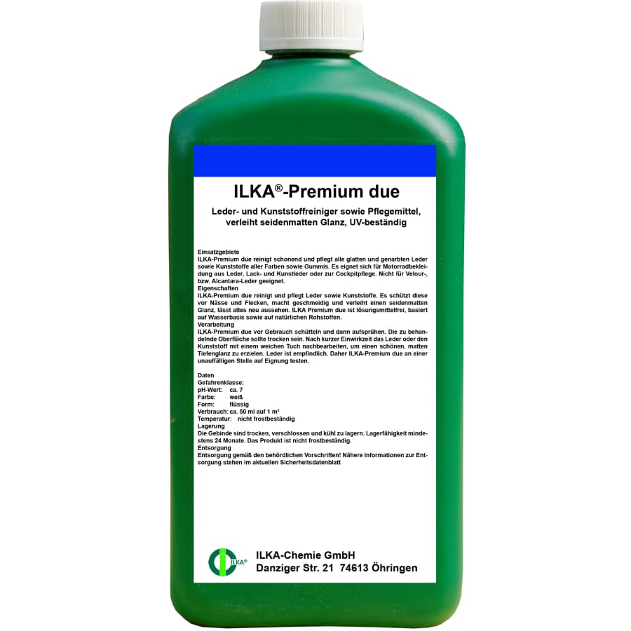 ILKA Premium due Leder- und Kunststoffreiniger Karton 12 x 1 Liter