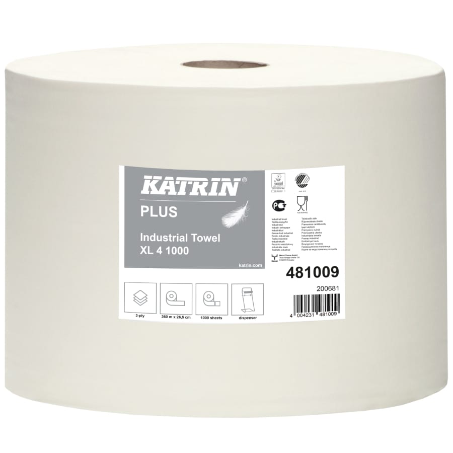 KATRIN Plus Industrieputzrolle 360 m, 4-lagig