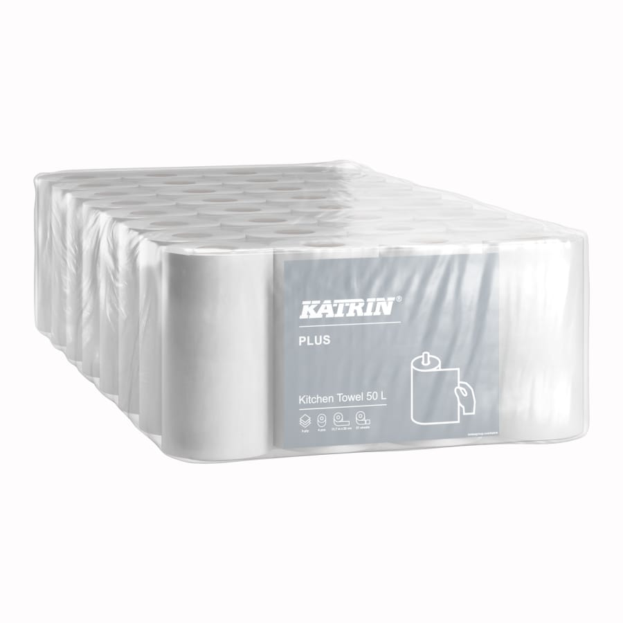 Katrin Plus Küchenrolle, weiß, 3-lagig 1 Paket = 32 Rollen