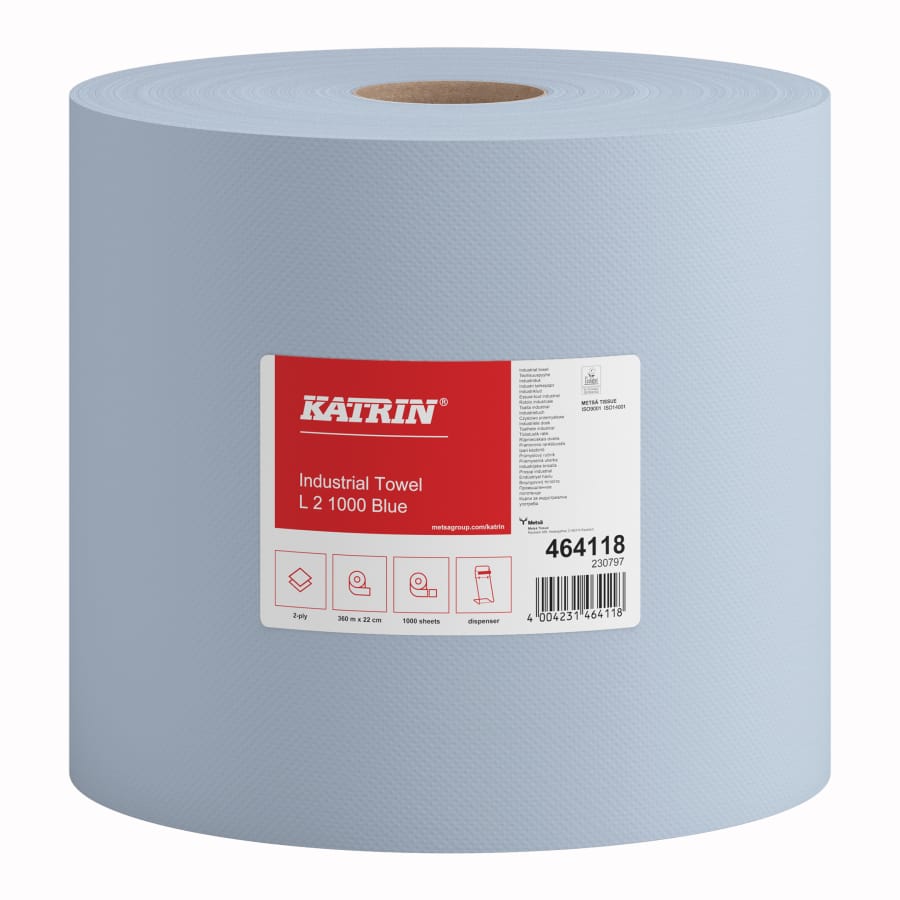 KATRIN Putztuchrolle, 22x36 cm, 2-lagig, blau 1 Paket = 2 Rollen