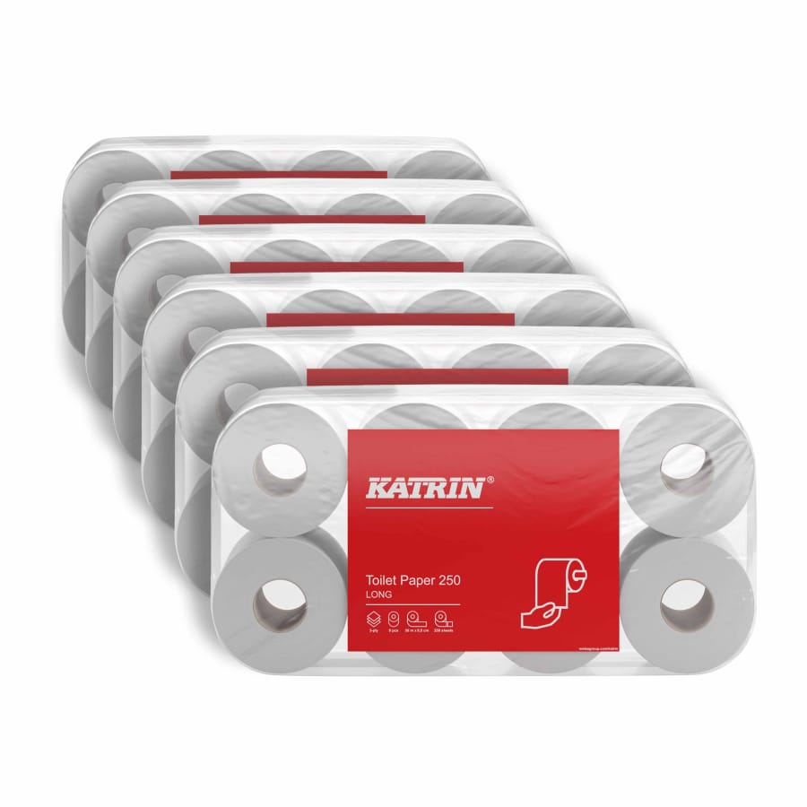KATRIN Toilettenpapier 250 Blatt, 3-lagig 1 Paket = 48 Rollen