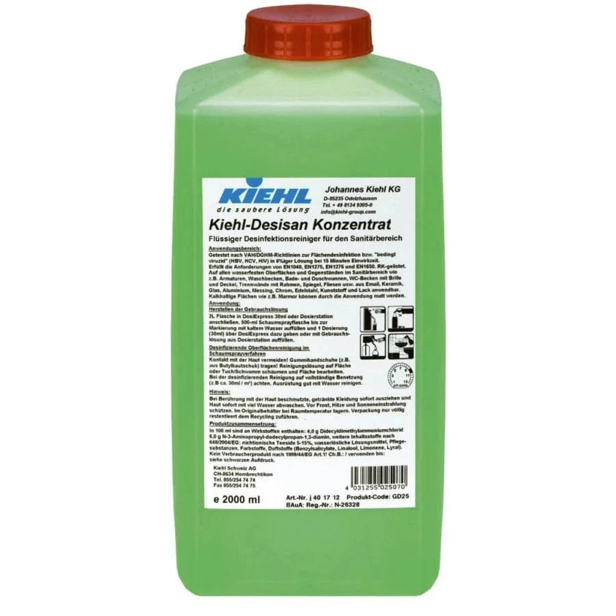 Kiehl Desisan Desinfektionsreiniger säurefrei VAH-/RKI-gelistet Inhalt: 2 Liter Flasche