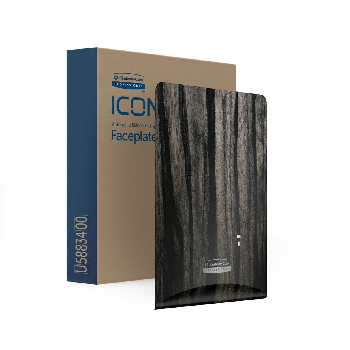 Kimberly-Clark Professional ICON Blende Motiv EBENHOLZMASERUNG 1 Blende für Hautpflege Spender Seife und Desinfektion