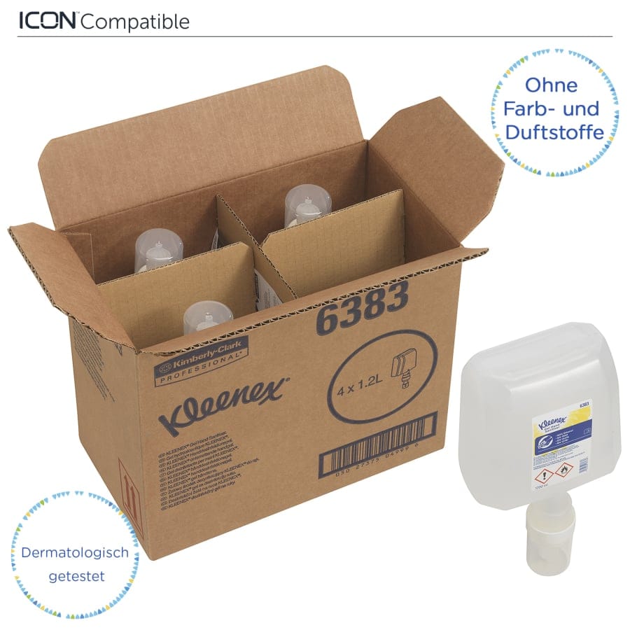 KLEENEX® Händedesinfektionsgel, parfümfrei, farblos